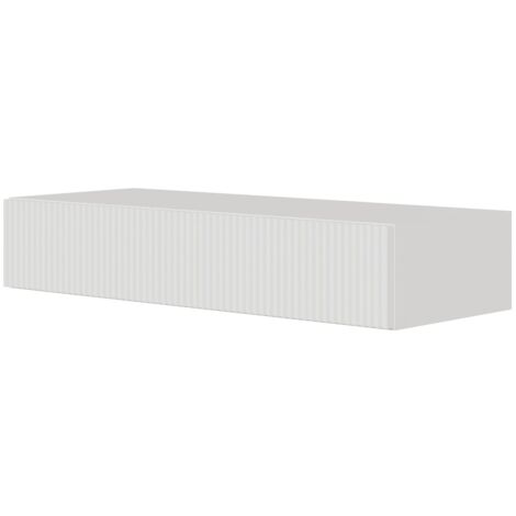 Selsey – Console suspendue avec tiroir 90 cm – Corps en panneau stratifié résistant – Façade en MDF – Largeur 90 cm – Couleur blanc – Hauteur 17 cm