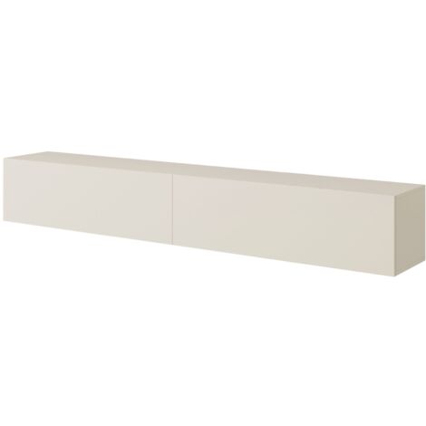 Selsey – Meuble TV 200 cm taupe – Panneau stratifié 16 mm – Résistant à l'humidité et aux rayures – 2 compartiments verrouillables