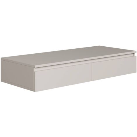 Selsey BEMMI - Coiffeuse avec bureau 2 tiroirs - 120 cm - grège