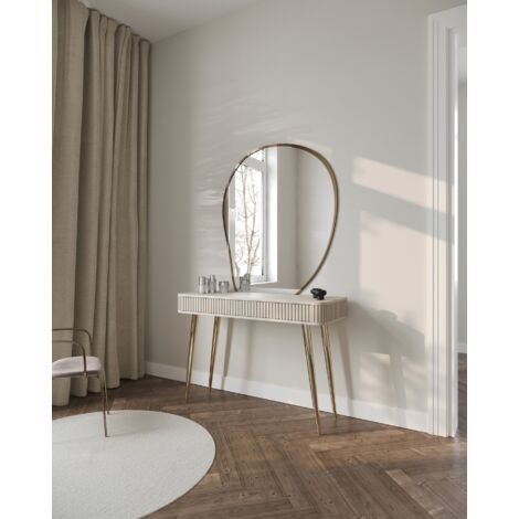 Selsey OVARLO - Coiffeuse avec 2 tiroirs et façades cannelées - 113 cm ...