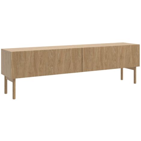 Selsey – Meuble TV debout 175 cm – Panneau mélaminé chêne huilé – Résistant à l'humidité et aux rayures – Système Push-to-Open (1/5)