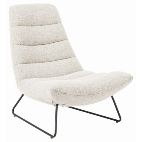 Selsey FORGENTS – Fauteuil lounge avec rembourrage confortable et structure en métal, crème (1/5)