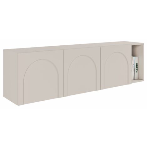 Selsey – Meuble TV minimaliste 175 cm – 3 portes avec système Tip-On – Gris cachemire – Panneau stratifié 16 mm et MDF