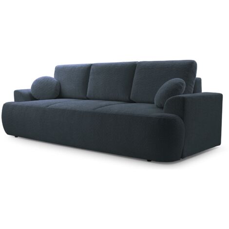 Selsey BARLETTO– Canapé convertible 3 places – boucle– gris foncé (1/5)