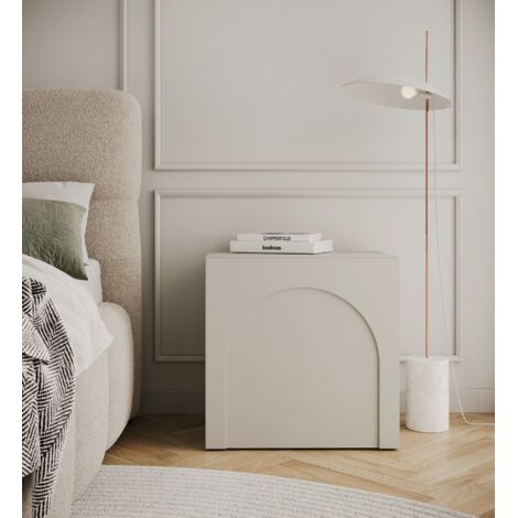 Selsey ARKADIA - Table de chevet avec découpe en arc - 50 cm - gris ...