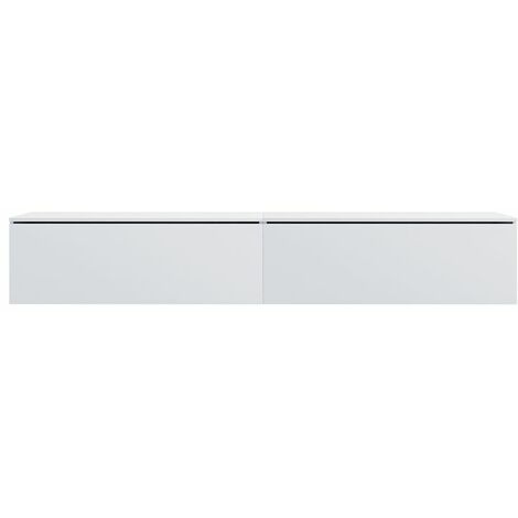 Selsey SKYLARA - Meuble TV - 200 cm - blanc mat / blanc brillant - scandinave - moderne