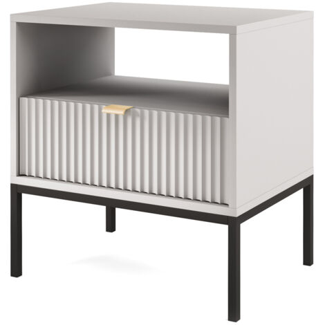Selsey VELLORE Table de Chevet, Gris, 54 cm x 56 cm x 39 cm (1/5)