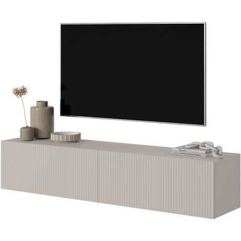 Selsey Veldio Meuble Tv Cm Gris Beige Avec Fa Ade Frais E