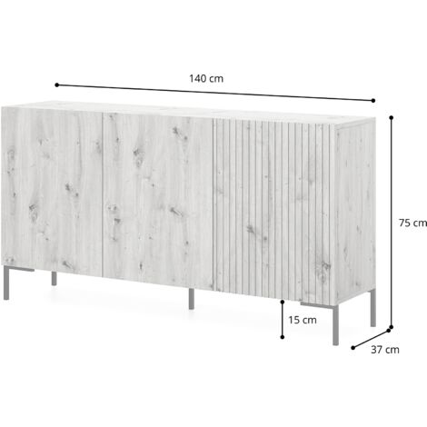 Cassettiera a 2 ante con gambe in plastica L90 cm - ARONA