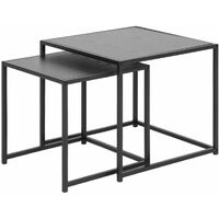 Selsey KRAPINA - Tables gigognes - gris / noir - 50x50 cm et 46x45 cm