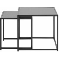 Selsey KRAPINA - Tables gigognes - gris / noir - 50x50 cm et 46x45 cm