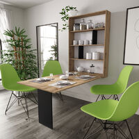 Selsey ESPIGO - Table extensible - 130x80 cm - chêne wotan - 6 étagères - style moderne
