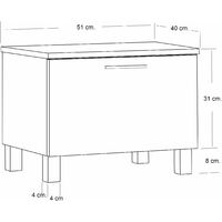 Mueble de Organización Coqueta de 1 Cajón Para Almacenaje Con Patas Para el Baño o Cualquier Espacio, Blanco, 51 X 41 X 39