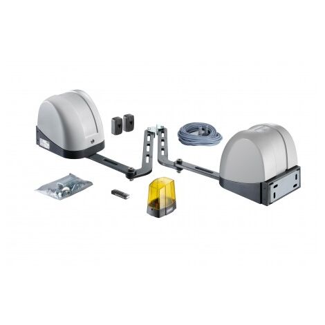 SOMMER TWIST AM 250Kg - Kit Motorisation pour portail battant (2 Vantaux : Maître + Esclave) avec 2 x 4019 (Emetteurs) + 1 x s13494 (Photocellules) + 1 x 5069 (Feu clignotant)