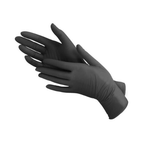 Gants Nitrile Noir Taille L – Boîte De 100, Résistants, Sans Poudre, Pour Bricolage, Mécanique, Nettoyage