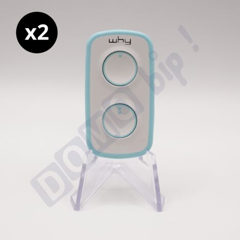 WHY EVO NOA MINI - Lot de 2 Télécommandes universelle 4 boutons Pure Emeraude multi-fréquences 280-868 MHz - Code fixe & rolling code - Ref : 4791047 (1/3)