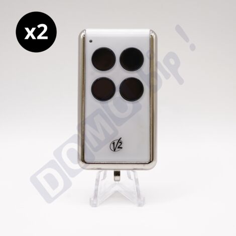V2 MATCH blanche - Lot de 2 télécommandes universelle 4 canaux pour portail, garage, volets - Fréquence 433,92MHz - Apprentissage rapide (1/5)