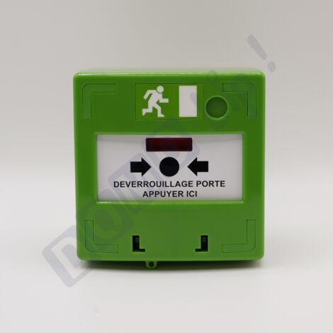 IZYX SYSTEMS - Déclancheur vert manuel à réarmement en façade 3 contacts - Référence : RCP300G - IP 42 - 230 V AC / 5 A