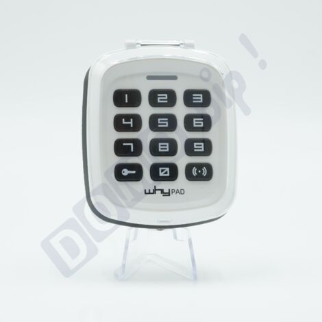 Why Evo - Clavier à code radio sans fil multifréquence universel blanc - Code fixe ou Rolling Code - IP 52 - Référence Why Pad 8991007