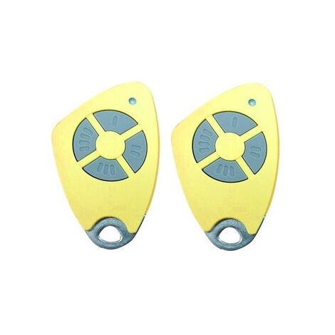INTRATONE - Lot de 2 Télécommandes 4 Canaux Jaune 09-0118 - Badge RFID - Compatible Récepteurs HF - HTEL200 - Fréquence : 868 MHz - Programmation uniquement par le syndic