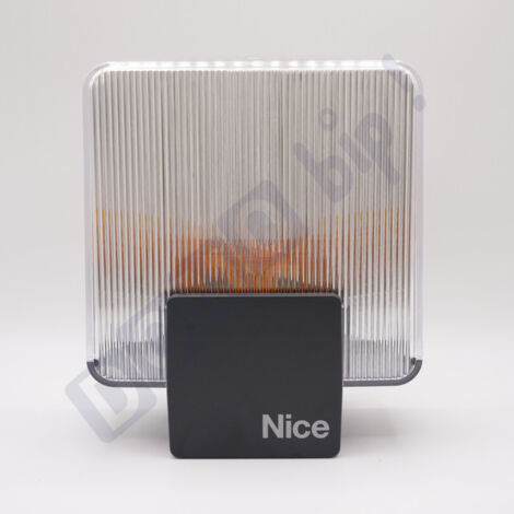 NICE ELAC – Lampe clignotante LED BLANCHE haute performance pour motorisations - 90/240Vac - Clignotant 5W - IP44 - Antenne 433,92MHz intégrée - Compatibilité universelle