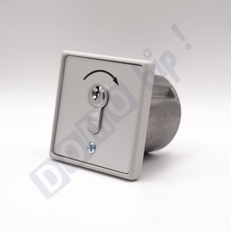 GEBA - Contacteur à clés universel MR1 1T/1 – 1 fonction impulsion – Montage encastré – Étanche IP54 – 3 clés - 1 sortie NO impulsion - Barillet européen - Compatible automatisme 12/24V (1/5)