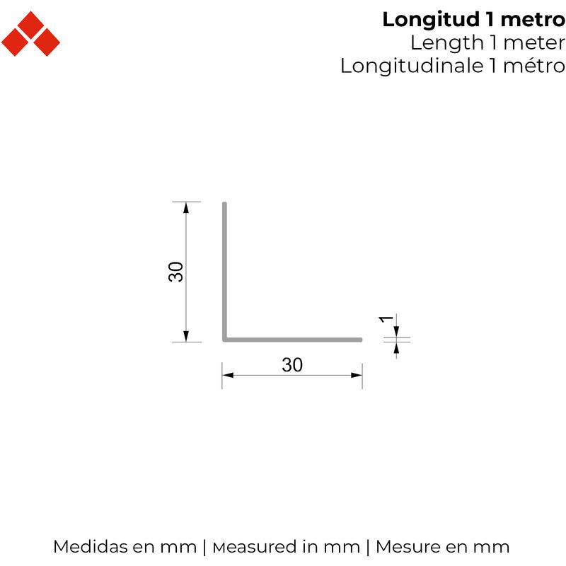 Profilo angolare simmetrico STANDERS in pvc bianco opaco L 1 m