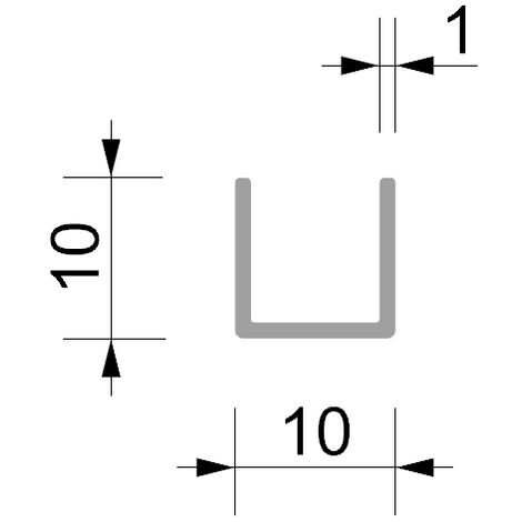 Profilo a U in Alluminio Laccato Bianco 1 metro