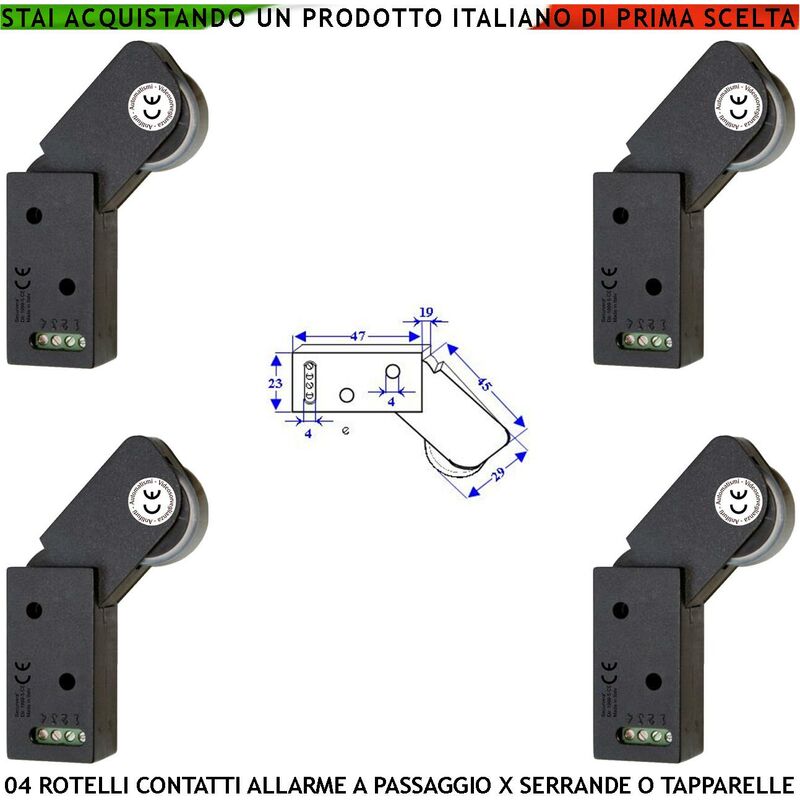 Sensore Antifurto Per Tapparella 4 Pezzi Rotello Marrone Protegge la  Serranda dallo Strappo e Sollevamento lo Switch Mosso dalla Rotella con  Gammes Genera Impulsi Veloci 50 mS Necessita di Conta Impul