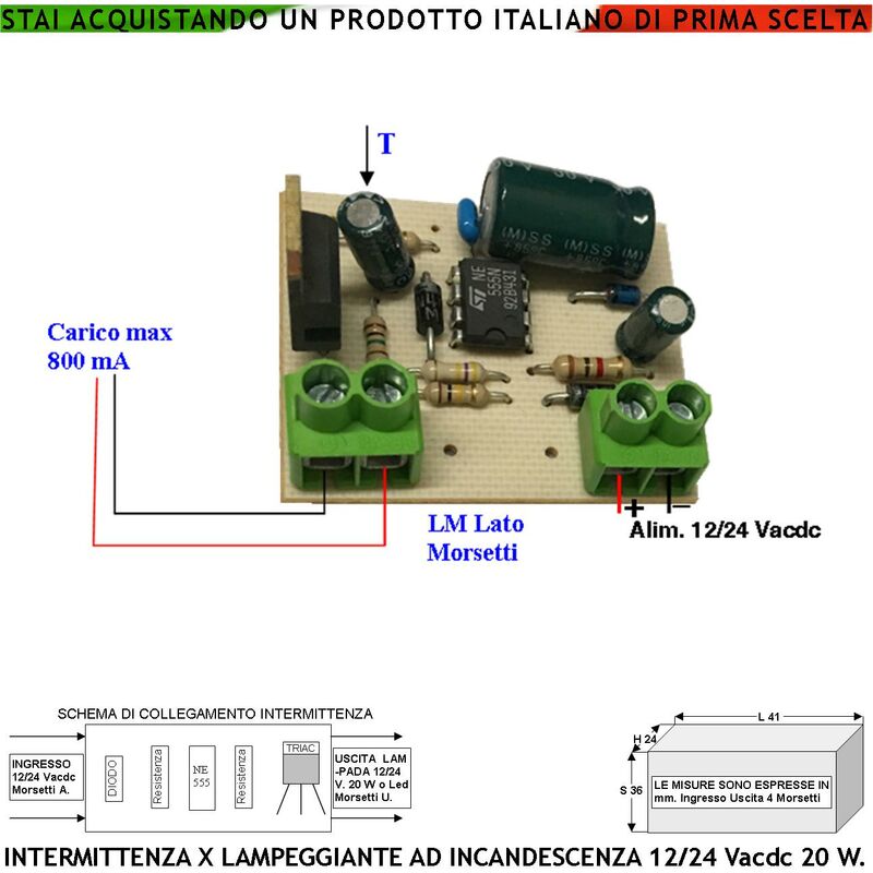 Circuito Intermittente Regolabile Per Luci LED - 12Vcc-24Vcc, Con Relè Per Cancelli E Automazioni - Foto 7