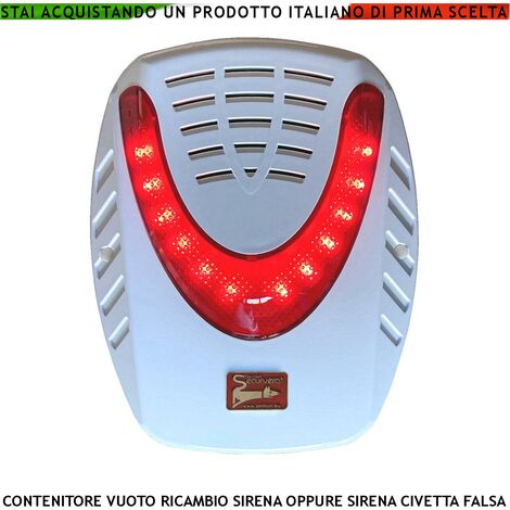 Sirena Finta Civetta Contenitore Fondo e Coperchio in ABS Ricambio Per Sirena Aquila Oppure Per Nascondere Sensori Microfoni Telecamere Altoparlanti con Messaggi Dissuasivi Montaggio da Esterno