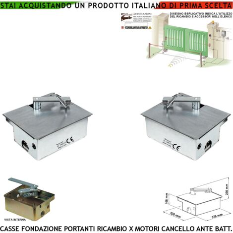 Cassette di Fondazione Portanti Possono Sostenere Ante Cancello Fino A 5 Q.li in Acciaio Zincato per Motori Interrati Under Ambidestri Staffe Fine Corsa Meccanici Compatibile VDS Came Frog Allmatic