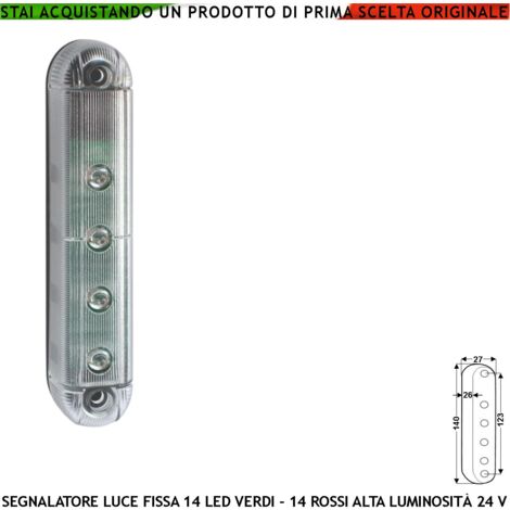 Segnalatore Stanza Occupata Bifronte Luce Verde 14 Led Luce Rossa 14 Led Aliment. 24 Vcc Montaggio a Palo o Parete Ripetitore Semaforo Monitore su Automatismi Via Libera Contenitore Metacrilato IP55