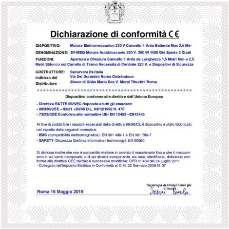 Cancello Automatico 2 Ante da 2,5 Metri 2 Motoriduttori di Ricambio 220 V Corsa 400 MM Spinta 2 Q.li 2 Condensatori 16 µF Kit Staffe Chiave Sblocco sul Carrello Compatibili a Qualsiasi Elettronica BTF
