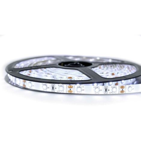Kit de cinta profesional 3528 - 60 leds/m - 1m, 2.5m, 5 o 10 metros a elegir - Blanco frío a prueba de salpicaduras (IP65) Longitud: 10 metros (2x5m) - Transformador: Incluyendo una caja especial de