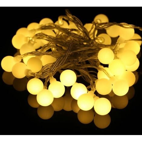 Cuerda de LED 10 metros 100 bolas blancas cálidas ( guinguette )