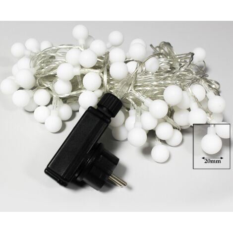 Cuerda de LED 10 metros 100 bolas blancas cálidas ( guinguette )