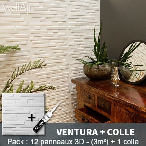 Paneles decorativos 3D Ventura Panel de pared + Pegamento WallArt