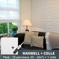Paneles decorativos 3D Maxwell Panel de pared + Pegamento WallArt