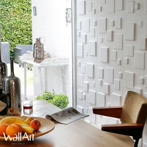 Pannelli Decorativi 3D Squares Pannello a parete 3m² + Colla WallArt
