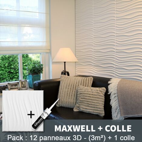 Pannelli Decorativi 3D Maxwell Pannello a parete 3m² + Colla WallArt