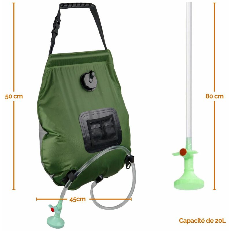 Douche solaire, douche portable & chauffe-eau de camping