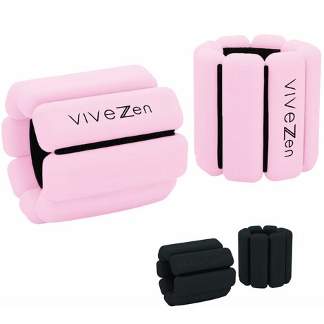 Poids lestés réglables pour course ou fitness, poignets ou chevilles - 1Kg - Rose - Vivezen