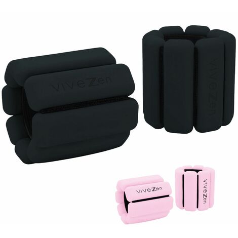 Poids lestés réglables pour course ou fitness, poignets ou chevilles - 1Kg - Noir - Vivezen