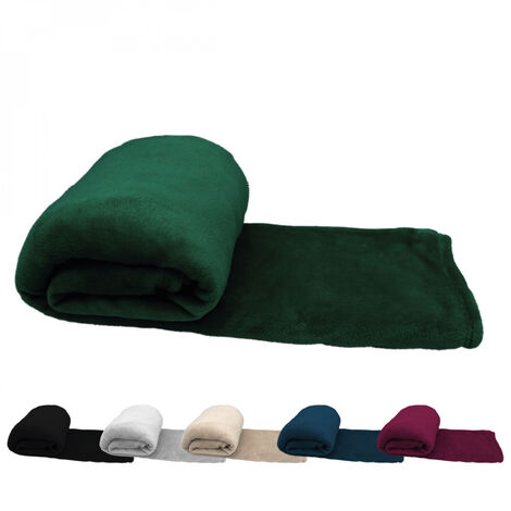 Couverture, plaid polaire, jeté de canapé 220 x 240 cm en flanelle ultra doux - Vert - Vivezen