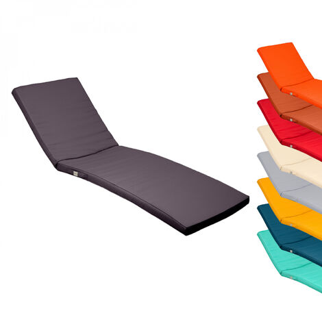 Linxor – Coussin déhoussable pour bain de soleil – 183 x 60 cm – Tissu Oxford 180 gsm – Mousse 24 kg/m3 – Imperméable et lavable en machine
