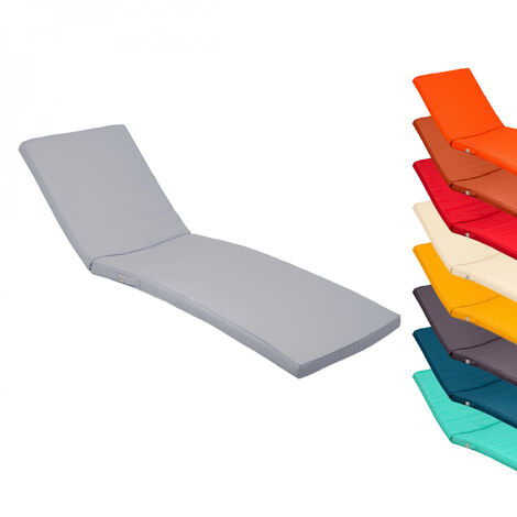 Linxor – Coussin extérieur déhoussable pour transat 183 x 60 cm – Tissu Oxford 180 gsm imperméable – Mousse 24 Kg/m3 pour confort optimal