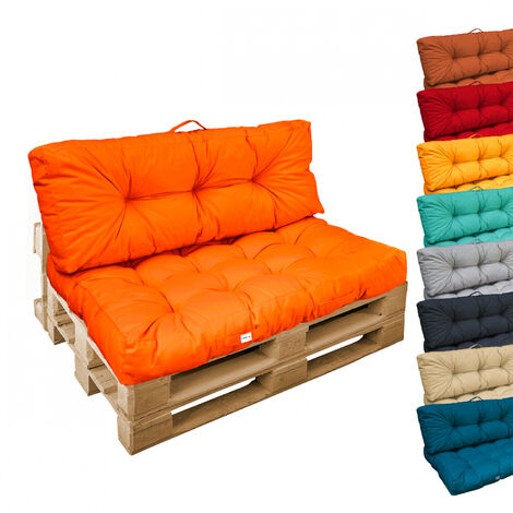 Linxor – Kit de coussins capitonnés pour palette – Tissu oxford 100% polyester – Épaisseur mousse 20 cm – Largeur assise 120 cm – Certifié OEKO-TEX