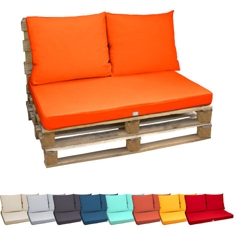 Linxor – Kit de coussins déhoussables pour palette – Tissu oxford 100% polyester – Dimensions assise 120x80x10cm – Coussins 55x65x10cm