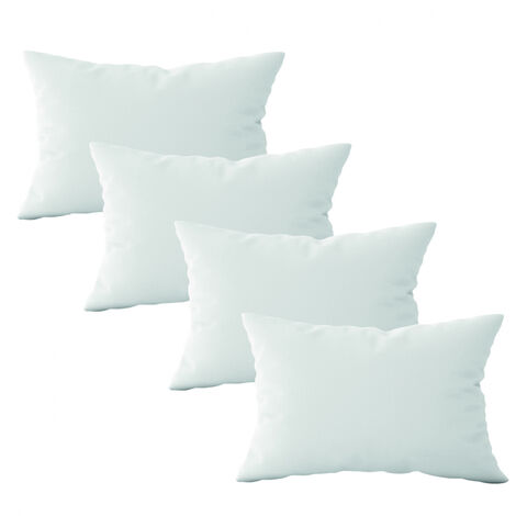 Lot de 4 oreillers, coussins de garnissage rectangulaires - 30 x 50 cm - Blanc - Vivezen